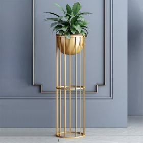 23.6" Gold Plant Pot Indoor Modern Metal Planter with Gold Stand for Living Room