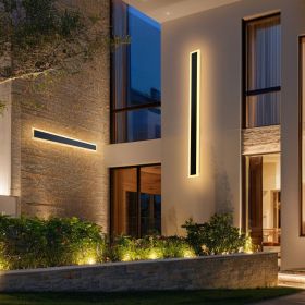 Outdoor Wall Lights, 2 Pack, 39.4 Inch Long Strip Modern Exterior Wall Sconce Light Fixtures, 3000K Warm White