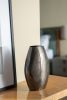 9.5x5.5x12" Aluminum Layered Chisel Oval Vase
