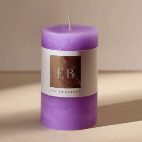 Rustic Pillar Candle 3"x5" Purple