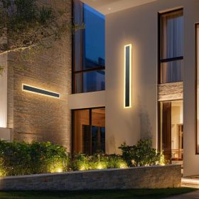 Outdoor Wall Lights, 2 Pack, 31.5 Inch Long Strip Modern Exterior Wall Sconce Light Fixtures, 3000K Warm White