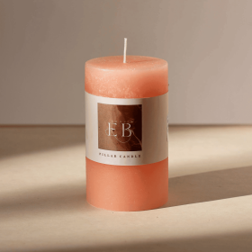 Rustic Pillar Candle 3"x5" Pink