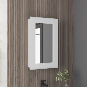 Juno 25.7" H x 15.7" W Narrow Mirror Medicine Cabinet, One door with Three interior Shelves for Bathroom, Kitchen White