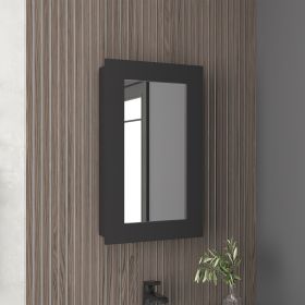 Juno 25.7" H x 15.7" W Narrow Mirror Medicine Cabinet, One door with Three interior Shelves for Bathroom, Kitchen Black