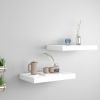 Wall Shelf Set of 2 White Honeycomb MDF, Metal 15.7 x 9.1 in