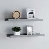 Frame Ledge Shelf Set of 2 Grey MDF Medium Wall mounting