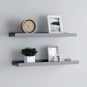 Frame Ledge Shelf Set of 2 Grey MDF Medium Wall mounting