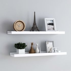 Frame Ledge Shelf Set of 2 White MDF 31.5 in long Wall mounting