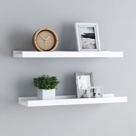 Frame Ledge Shelf Set of 2 White MDF 15.7 in x 3.5 in x 1.2 in