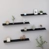 Wall Shelf Set of 4 Black MDF Medium Decorative Inlays
