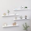 Wall Shelf Set of 4 White MDF Medium Wall mounting Wall Shelf
