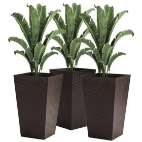 3 PCS Indoor Planters with Drainage Hole Brown