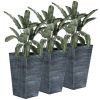 3 PCS Indoor Planters with Drainage Hole Gray