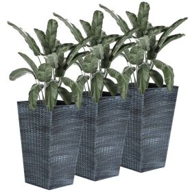 3 PCS Indoor Planters with Drainage Hole Gray