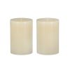 4x6" 2PK Unscented Soy Wax Candle, Ivory