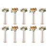 VEVOR 10PCS 35.43inchTall Crystal Wedding Flowers Stand, Luxurious Centerpieces Flower Vases Crystal Gold Vase Metal
