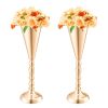 VEVOR 10PCS 43cm/16.9' Tall Wedding Flower Vase Metal Gold Trumpet for Tables