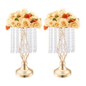 VEVOR 20PCS 43cm/16.9' Tall Crystal Wedding Flower Stand Vase for Party Decor