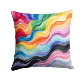 Progress Pride Waves of Unity Throw Pillow Machine Washable, Indoor Outdoor Decorative Pillow for Couch, Bed or Patio, 14Hx14W