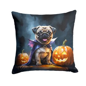 Pug Puppy Halloween Throw Pillow Machine Washable, Indoor Outdoor Decorative Pillow for Couch, Bed or Patio, 18Hx18W