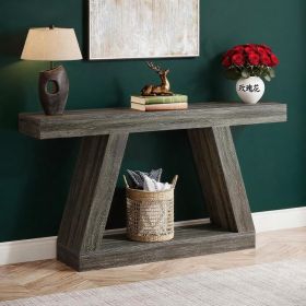 Console Table, 55-Inch Rustic Sofa Table with Storage, Industrial Wooden Entryway Table