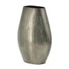 9.5x5.5x12" Aluminum Layered Chisel Oval Vase