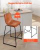 Bar Stool Set of 4, 26 inch Counter Height Stools, Modern PU Leather Counter Barstool with Backrest, Metal Legs, Easy Assembly Armless Bar Chair