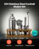 Cocktail Shaker Set 18 Pcs Bartender Kit Stainless Steel Bar Tool Set Silver