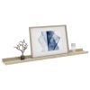 Wall Shelf Set of 2 White and Sonoma Oak MDF 31.5 x 3.5 x 1.2 in