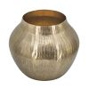 13.5x13.5x11.5" Aluminum Chisel Flower Vase, Gold