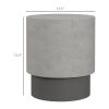 HOMCOM Round Accent Table with Concrete Finish 4 Adjustable Feet for Indoor Outdoor