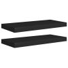 Wall Shelf Set of 2 Black Honeycomb MDF, metal Medium