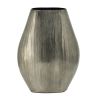 9.5x5.5x12" Aluminum Layered Chisel Oval Vase
