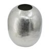 10.5x10.5x13" Aluminum Vase, Silver Streaks