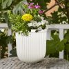 16"W x 16"L x 15.8"H Ellan White Resin Plant Pot Planter