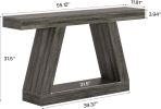 Console Table, 55-Inch Rustic Sofa Table with Storage, Industrial Wooden Entryway Table