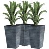 3 PCS Indoor Planters with Drainage Hole Gray