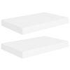 Wall Shelf Set of 2 White Honeycomb MDF, Metal 15.7 x 9.1 in