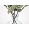 12" Artificial Green Eucalyptus in Blown Glass Vase