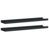 Frame Ledge Shelf Set of 2 Black MDF 23.6 in Storage