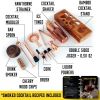Bartender Kit with Bamboo Stand Bar Set with Cocktail Shaker Bartending Kit with Essential Bar Accessory Tools 13 pcs Pink Gold