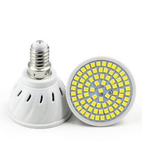 Household Energy-Saving LED Lamp Plastic Material Lamp Cup (Option: Cold white-E14 48  beads 220V)