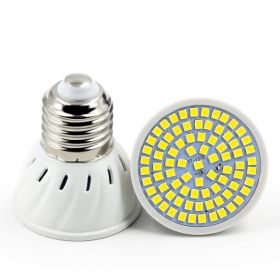 Household Energy-Saving LED Lamp Plastic Material Lamp Cup (Option: Cold white-E27 60  beads 220V)