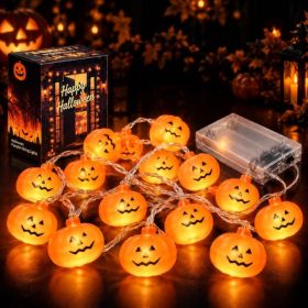 Halloween Pumpkin String Lights Battery Operated (Option: Orange)