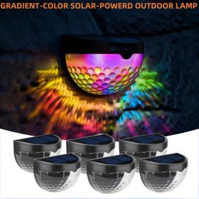 6 Pack Solar Fence Lights Outdoor Waterproof  Solar Powered Deck Step Stair Post Wall Lights Outdoor Lighting For Deck  Black (Option: RGB Lights-6PCS)