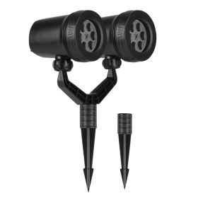 1Pc Christmas Snowflake Projector Light Dual Head LED Stake Light IP44 Waterproof Xmas Decoration For Holiday Indoor Outdoor Use Garden Patio Wal (Option: 1Pc)