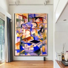 Hand Oil Painting Guitar On Abstract Original Abstract Painting Original Oil Painting Abstract Wall Art Canvas Living Room Decoration (style: 03, size: 90x120cm)
