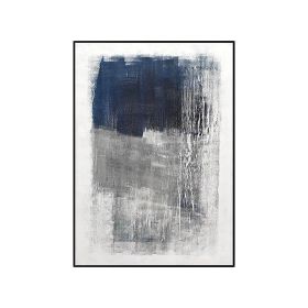 Dark Blue Geometric Abstract Painting Modern Canvas Poster  Minimalist Wall Art Pictures For Living Room Aisle Studio Decor (size: 70x140cm)