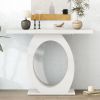 Mirod Stylish Modern Console Table with Egg-Shaped Base,Enhanced Stability and Durability,Sleek Design for Home Decor