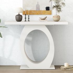 Mirod Stylish Modern Console Table with Egg-Shaped Base,Enhanced Stability and Durability,Sleek Design for Home Decor (Color: as Pic)